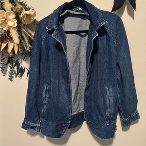 Vintage denim bomber jacket